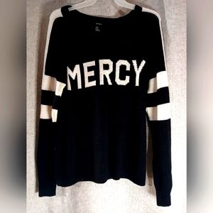 FOREVER 21 WOMENS MEDIUM BLACK AND WHITE LONG SLEEVE TOP